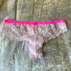 Pink extra low rise many cheekster size medium panty